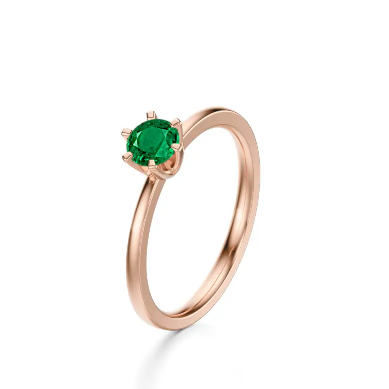 Pierścionek z różowego złota ze szmaragdem AJPZ_014